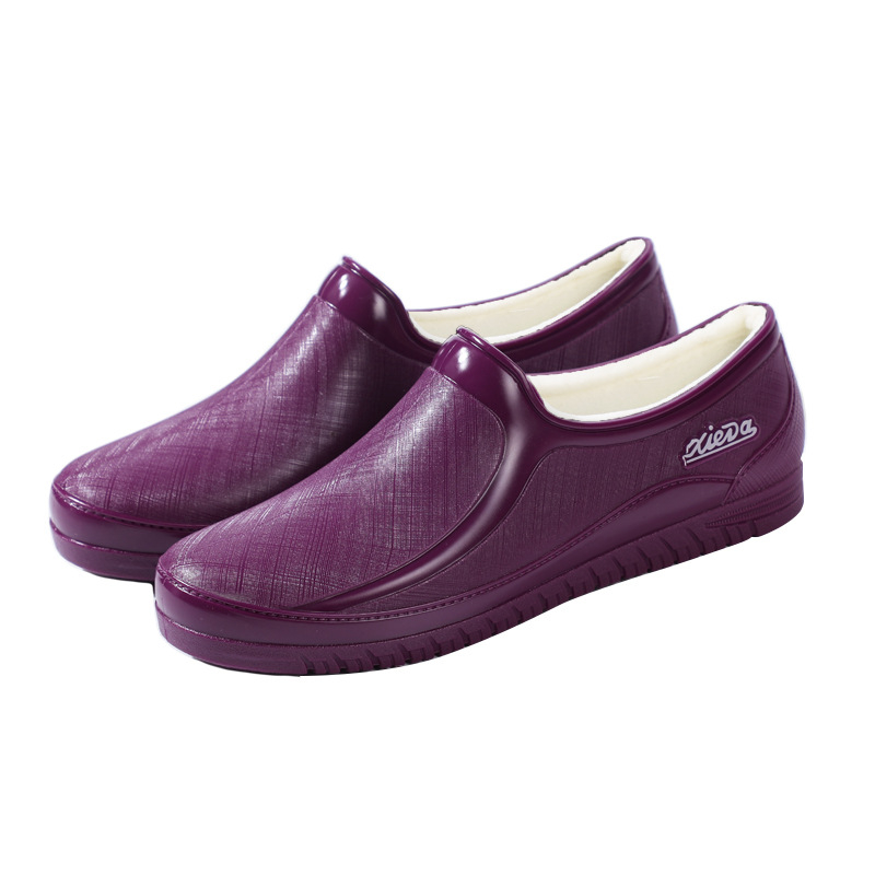 Ghete de ploaie din PVC pentru femei, talie joasă, impermeabile, căptușite cu fleece, pentru primăvară și toamnă