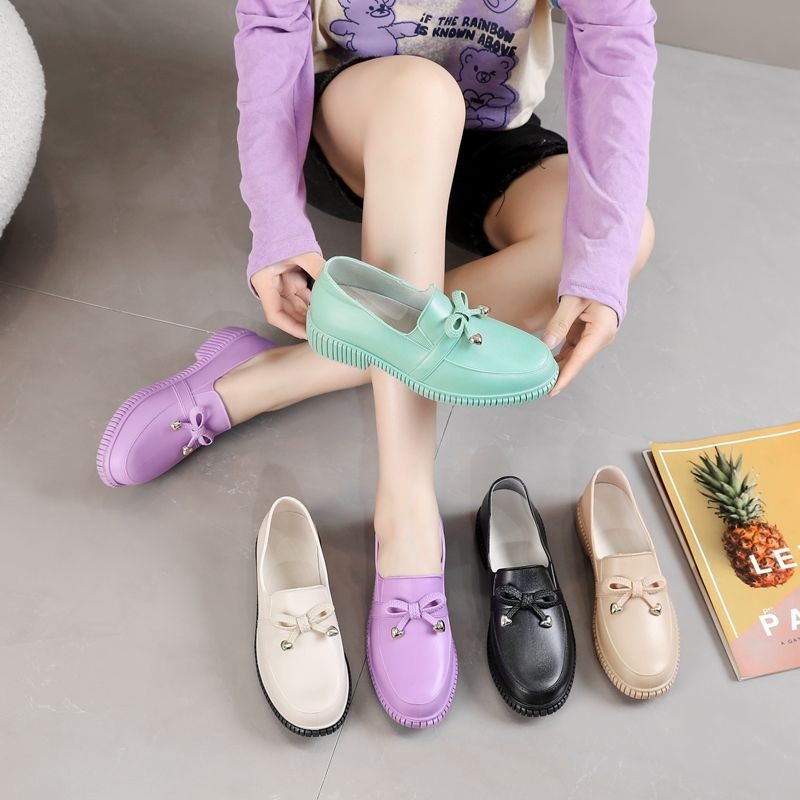 Ženske PVC čizme za kišu, niski štit, slip-on, za sve sezone