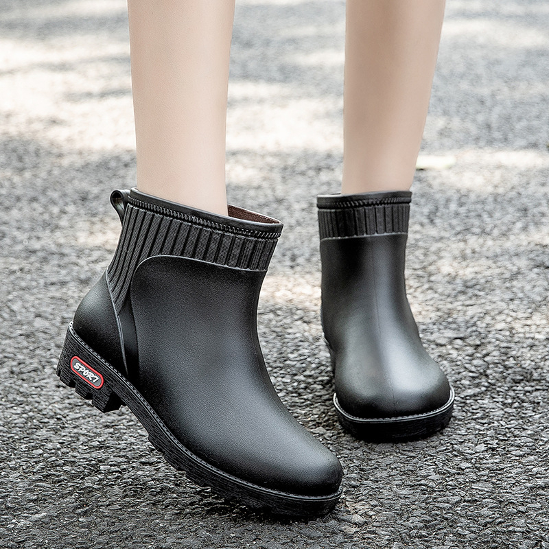 Ženske PVC čizme za kišu, slip-on, niski kanal, četiri sezone, vodootporne, protuklizna podmeta