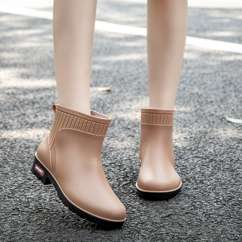 Ženske PVC čizme za kišu, slip-on, niski kanal, četiri sezone, vodootporne, protuklizna podmeta