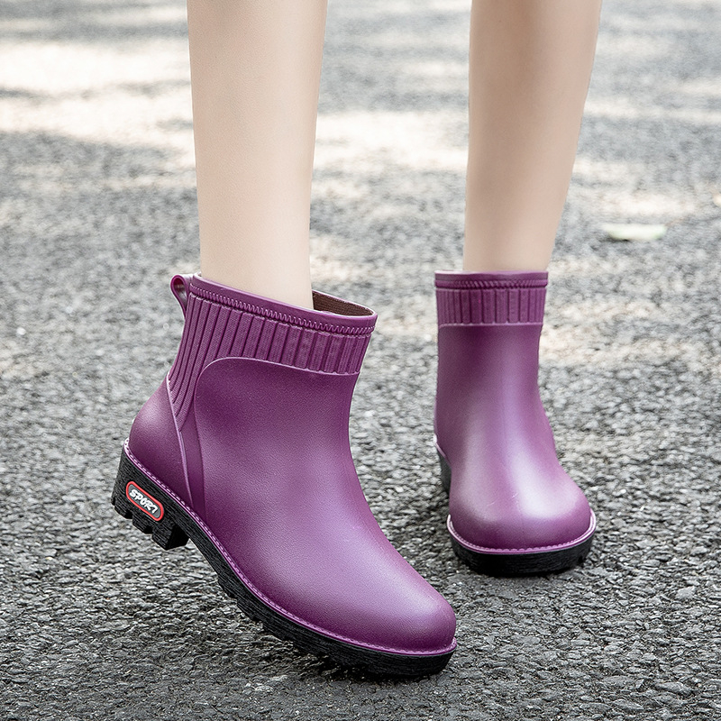 Ženske PVC čizme za kišu, slip-on, niski kanal, četiri sezone, vodootporne, protuklizna podmeta