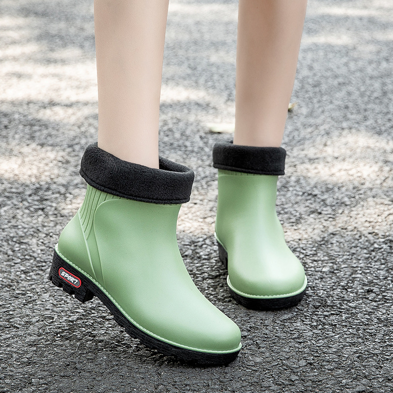 Ženske PVC čizme za kišu, slip-on, niski kanal, četiri sezone, vodootporne, protuklizna podmeta