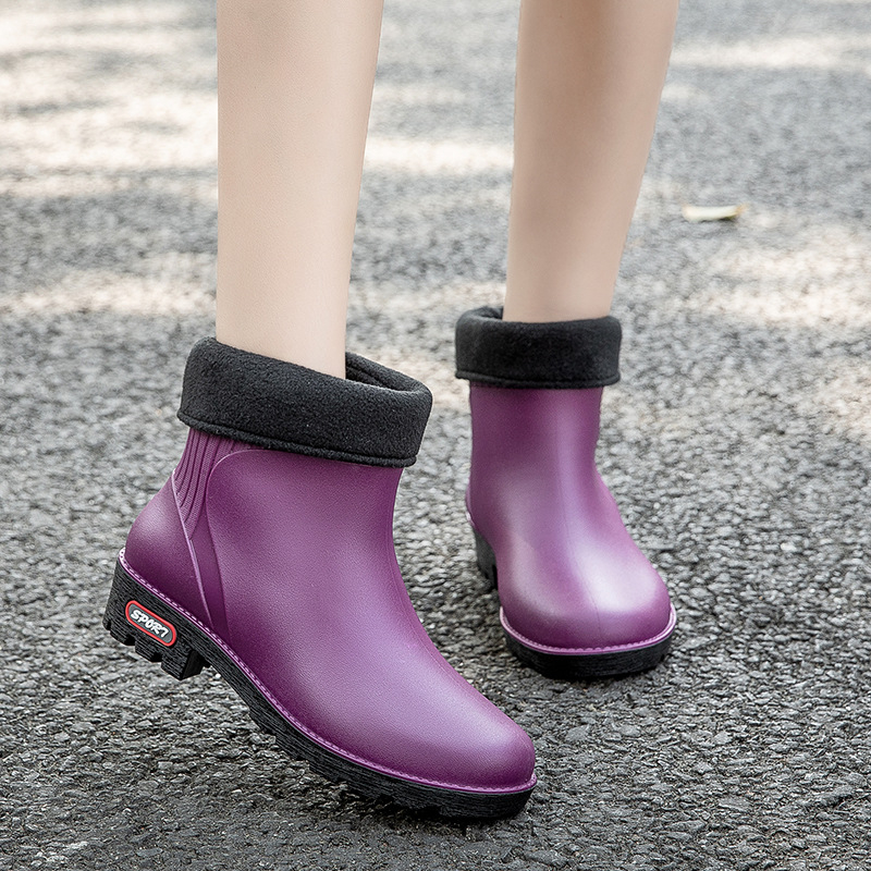 Ženske PVC čizme za kišu, slip-on, niski kanal, četiri sezone, vodootporne, protuklizna podmeta