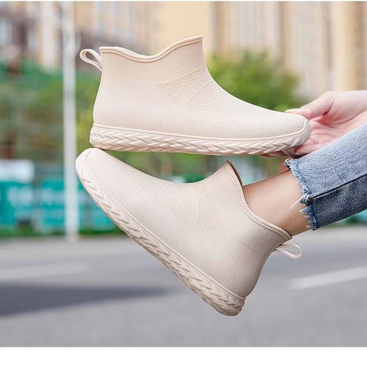 Minihelisha ženske čizme za kišu (PVC gornji dio; niski dio čizme; ravna peta; jednobojni uzorak; za sve četiri sezone)