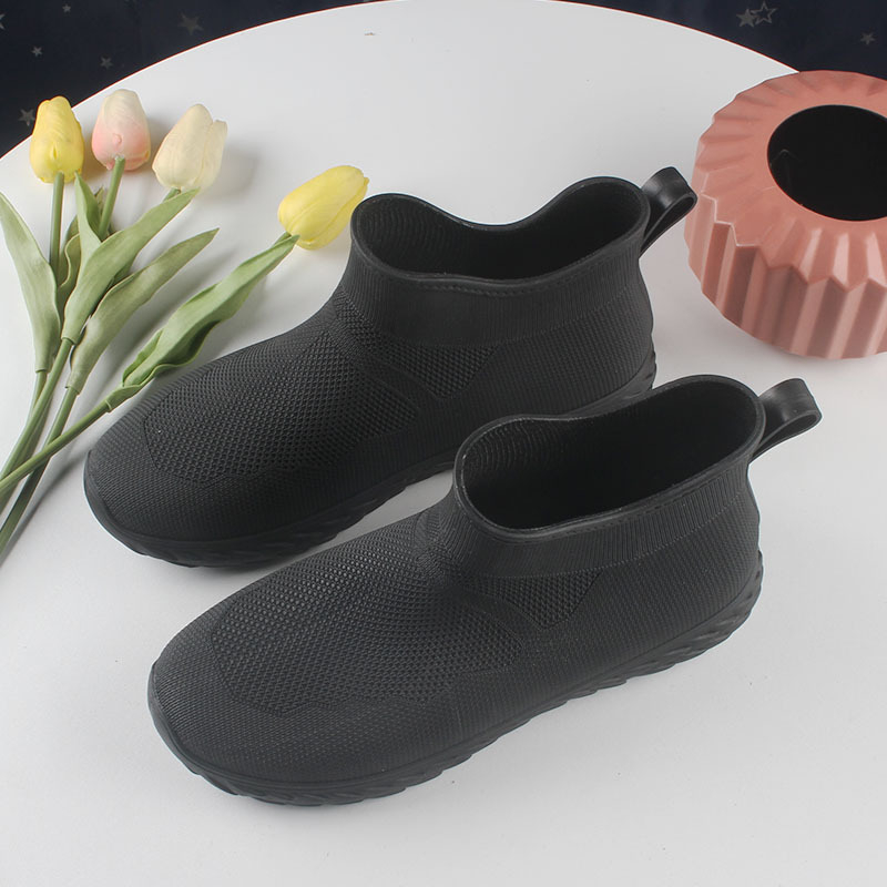 Minihelisha ženske čizme za kišu (PVC gornji dio; niski dio čizme; ravna peta; jednobojni uzorak; za sve četiri sezone)