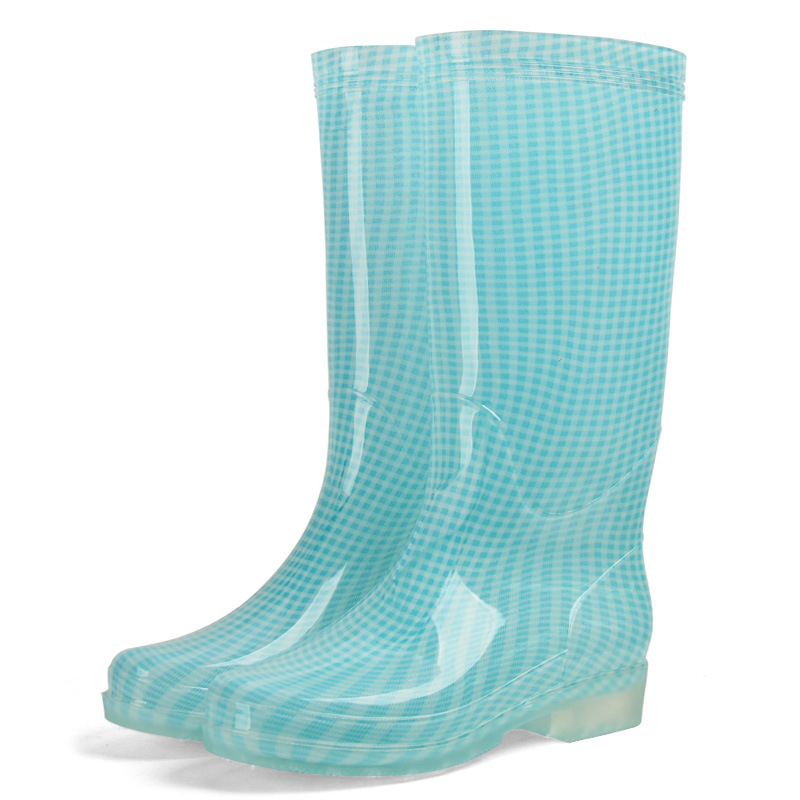 Γυναικείες ψηλές μπότες βροχής από PVC, αδιάβροτες, ανθεκτικές στη φθορά, αντιολισθητικές, με χαμηλό τακ 1-3 cm
