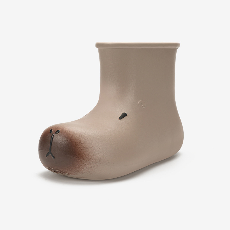 Cizme de ploaie pentru femei până la gambe, cu talpă groasă, impermeabile, anti-derapare, partea superioară din plastic