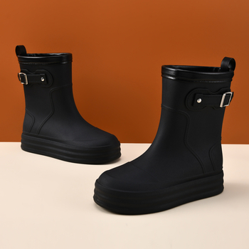 Cizme de ploaie pentru femei, pentru toate sezoanele, impermeabile și antiderapante, talpă groasă, EVA partea superioară, înălțime medie a tibiei