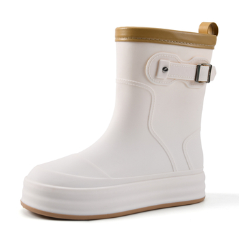Cizme de ploaie pentru femei, pentru toate sezoanele, impermeabile și antiderapante, talpă groasă, EVA partea superioară, înălțime medie a tibiei