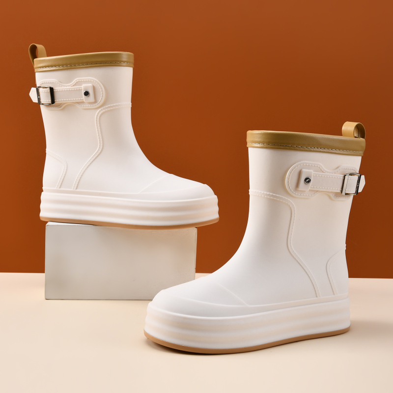 Cizme de ploaie pentru femei, pentru toate sezoanele, impermeabile și antiderapante, talpă groasă, EVA partea superioară, înălțime medie a tibiei