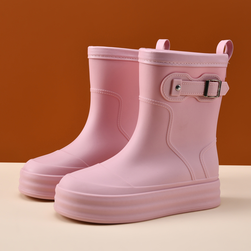 Cizme de ploaie pentru femei, pentru toate sezoanele, impermeabile și antiderapante, talpă groasă, EVA partea superioară, înălțime medie a tibiei