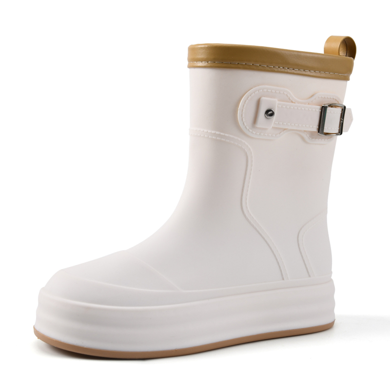 Cizme de ploaie pentru femei, pentru toate sezoanele, impermeabile și antiderapante, talpă groasă, EVA partea superioară, înălțime medie a tibiei