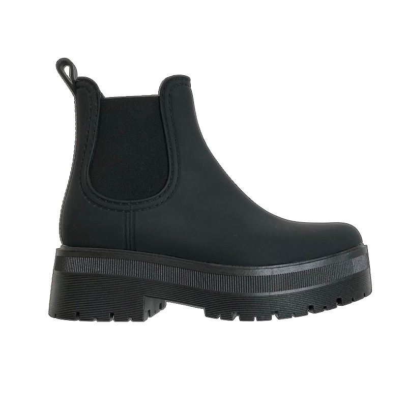 Ghete de ploaie pentru femei din PVC, înălțime medie, toc de 3–5 cm, construcție groasă, pentru toate anotimpurile