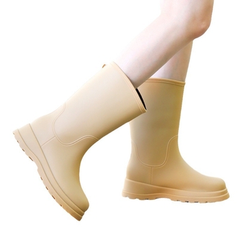Ženske PVC kišne čizme, visok uspon, vodootporne, debela đona, niski pet 1–3 cm, jednobojne, za sve sezone