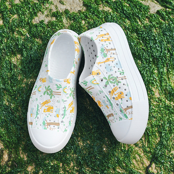 Sandale EVA pentru femei, talpă groasă de 4 cm, impermeabile, antiderapante, respirabile, cu model perforat, încălțăminte casual de plajă