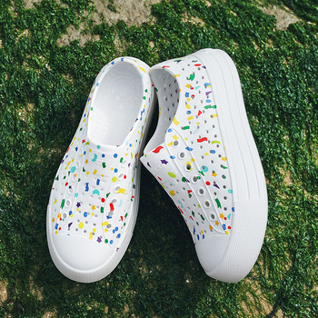 Sandale EVA pentru femei, talpă groasă de 4 cm, impermeabile, antiderapante, respirabile, cu model perforat, încălțăminte casual de plajă