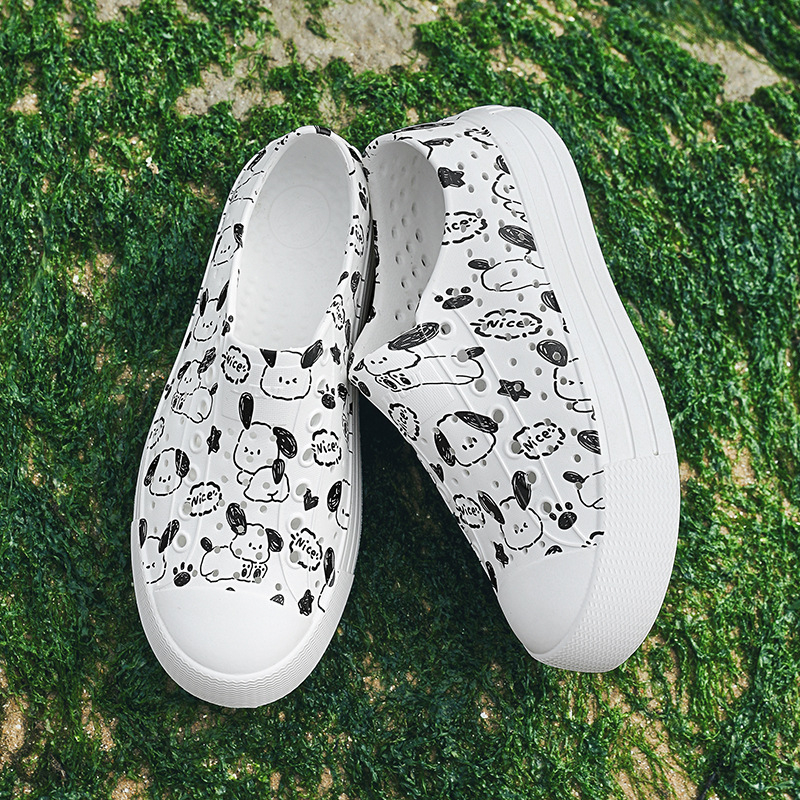 Sandale EVA pentru femei, talpă groasă de 4 cm, impermeabile, antiderapante, respirabile, cu model perforat, încălțăminte casual de plajă