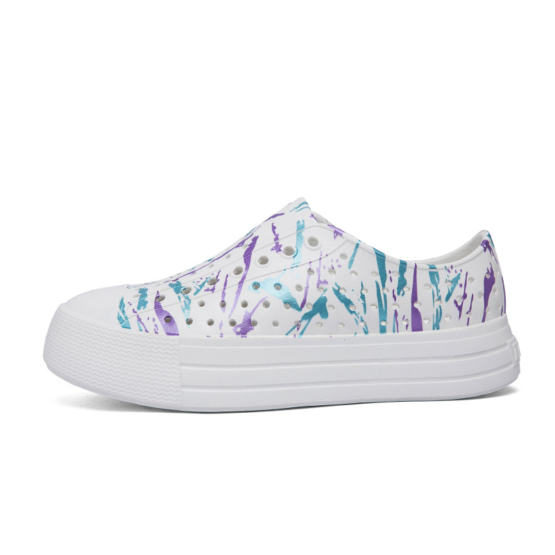 Sandale EVA pentru femei, talpă groasă de 4 cm, impermeabile, antiderapante, respirabile, cu model perforat, încălțăminte casual de plajă