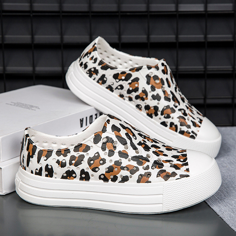 Sandale EVA pentru femei, talpă groasă de 4 cm, impermeabile, antiderapante, respirabile, cu model perforat, încălțăminte casual de plajă