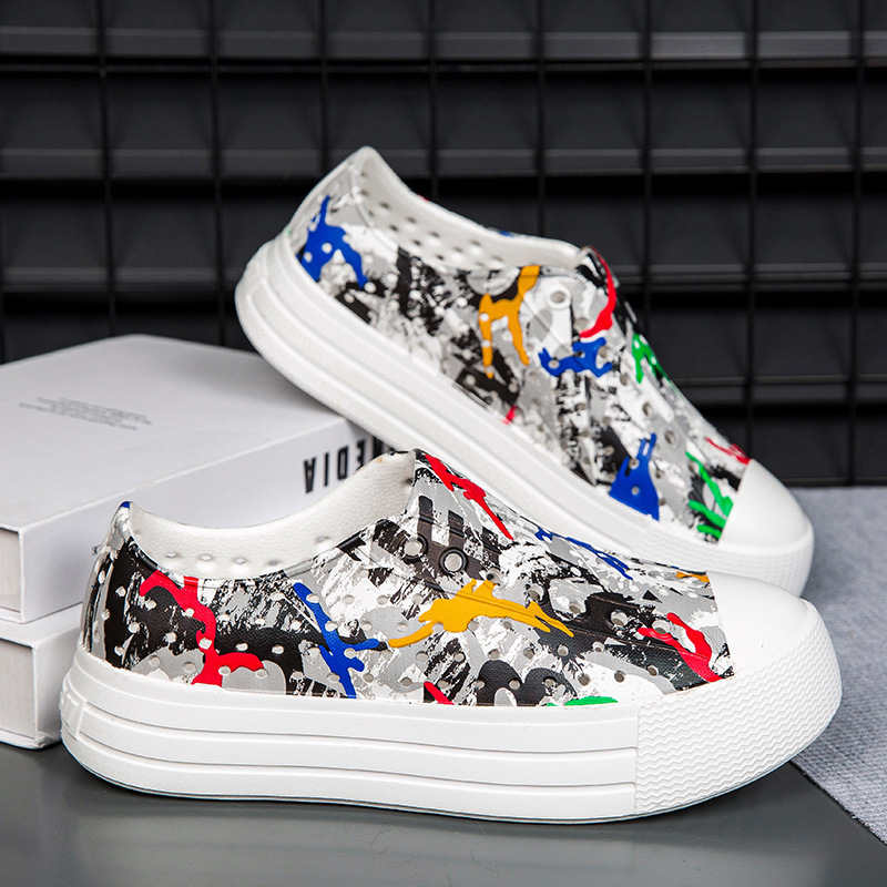 Sandale EVA pentru femei, talpă groasă de 4 cm, impermeabile, antiderapante, respirabile, cu model perforat, încălțăminte casual de plajă