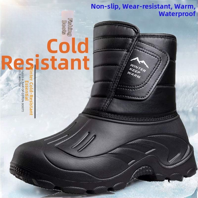 Muške PVC čizme za kišu za outdoor — lagane, protuklizne, s podstavom od ovčje kože i umjetnom dlakom, niski kroj