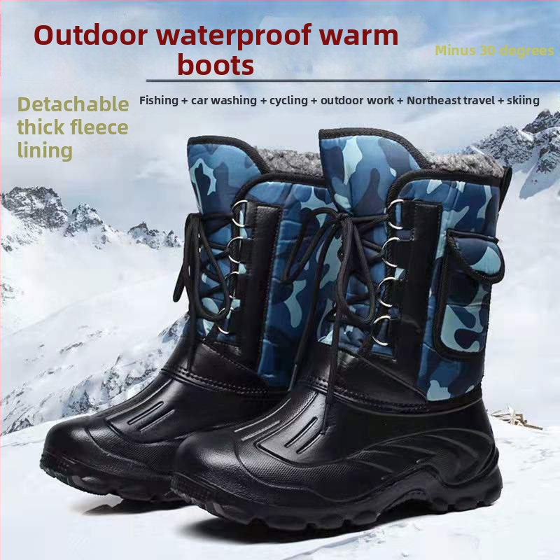 Muške PVC čizme za kišu za outdoor — lagane, protuklizne, s podstavom od ovčje kože i umjetnom dlakom, niski kroj