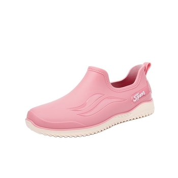 Γυναικείες γαλότσες βροχής PVC, μεσαίο ύψος σωλήνα, επίπεδη φτέρνα, τυπικό πάχος, κατάλληλες για όλες τις εποχές, καθημερινό στυλ