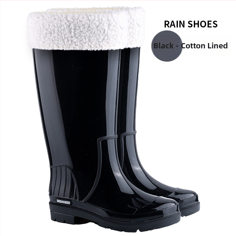 Dámske PVC topánky do dažďa, vodeodolné, protišmyková hrubá podrážka, nízky podpätok 1–3 cm