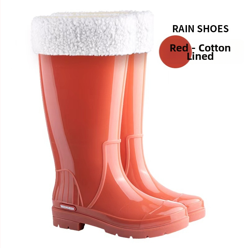 Dámske PVC topánky do dažďa, vodeodolné, protišmyková hrubá podrážka, nízky podpätok 1–3 cm