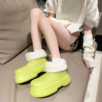 Cizme de ploaie feminine din EVA, talpă groasă, gambă joasă, impermeabile și antiderapante.