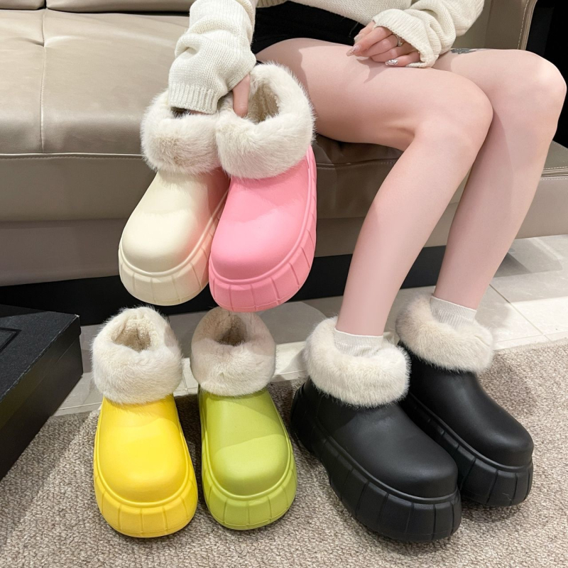 Cizme de ploaie feminine din EVA, talpă groasă, gambă joasă, impermeabile și antiderapante.