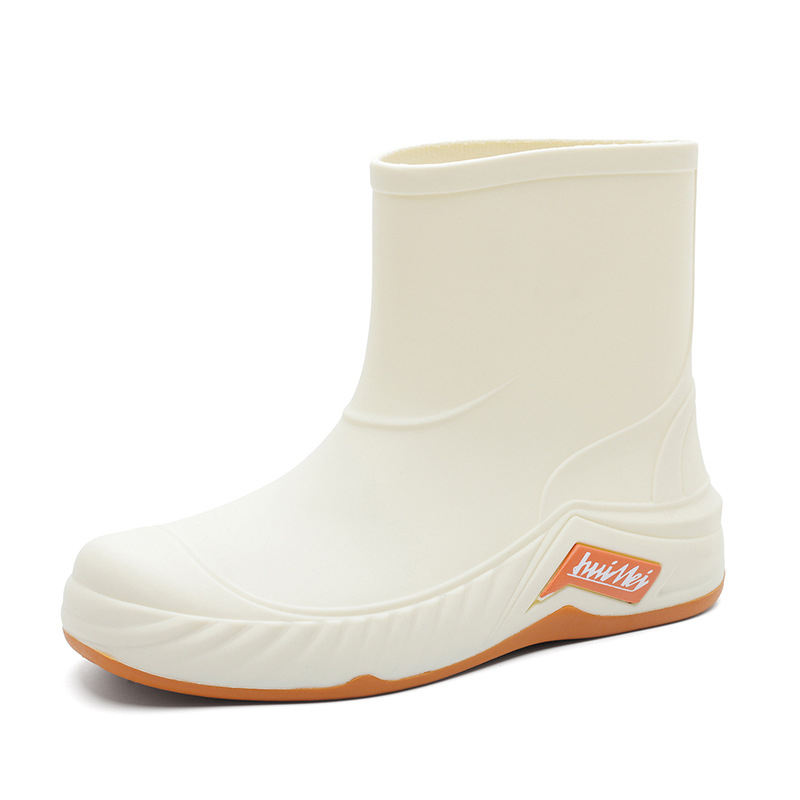 Cizme de ploaie pentru femei, în stil japonez, partea superioară din PVC, gambă scurtă, toc de 1–3 cm, potrivite pentru toate anotimpurile