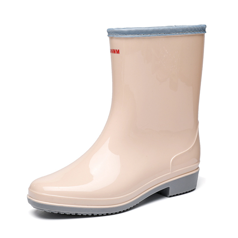 Ženske PVC čizme za kišu, srednje visine, niski potpetica 1–3 cm, protuklizna potplat, vodootporne, za sve sezone