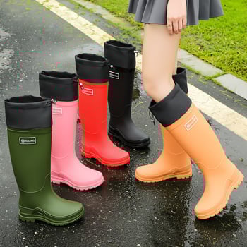 Γυναικείες γαλότσες βροχής μέχρι το γόνατο, PVC επάνω, αδιάβροχες, αντιολισθητικές, με ανθεκτική σόλα