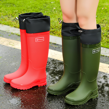 Γυναικείες γαλότσες βροχής μέχρι το γόνατο, PVC επάνω, αδιάβροχες, αντιολισθητικές, με ανθεκτική σόλα