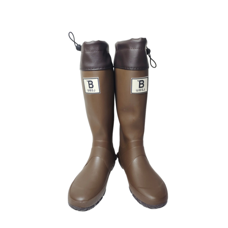Γυναικείες καουτσούκ γαλότσες βροχής, με υψηλό σωλήνα, επίπεδη φτέρνα, μονόχρωμες, κλείσιμο overshoes