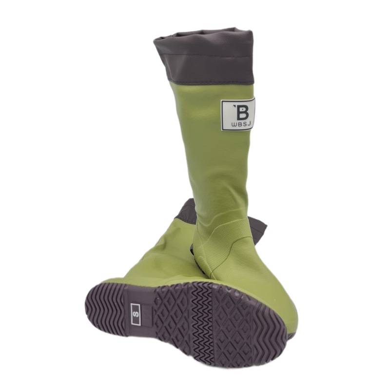 Γυναικείες καουτσούκ γαλότσες βροχής, με υψηλό σωλήνα, επίπεδη φτέρνα, μονόχρωμες, κλείσιμο overshoes