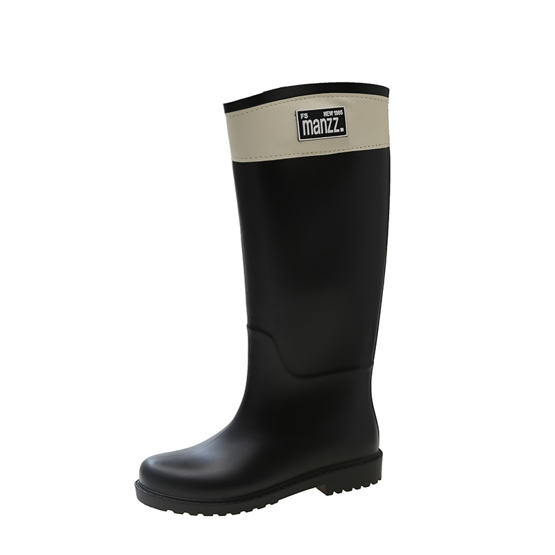 Ženske čizme za kišu, visoki vrat, PVC gornji dio, fleece podstava, vodootporne, niski pet 1–3 cm