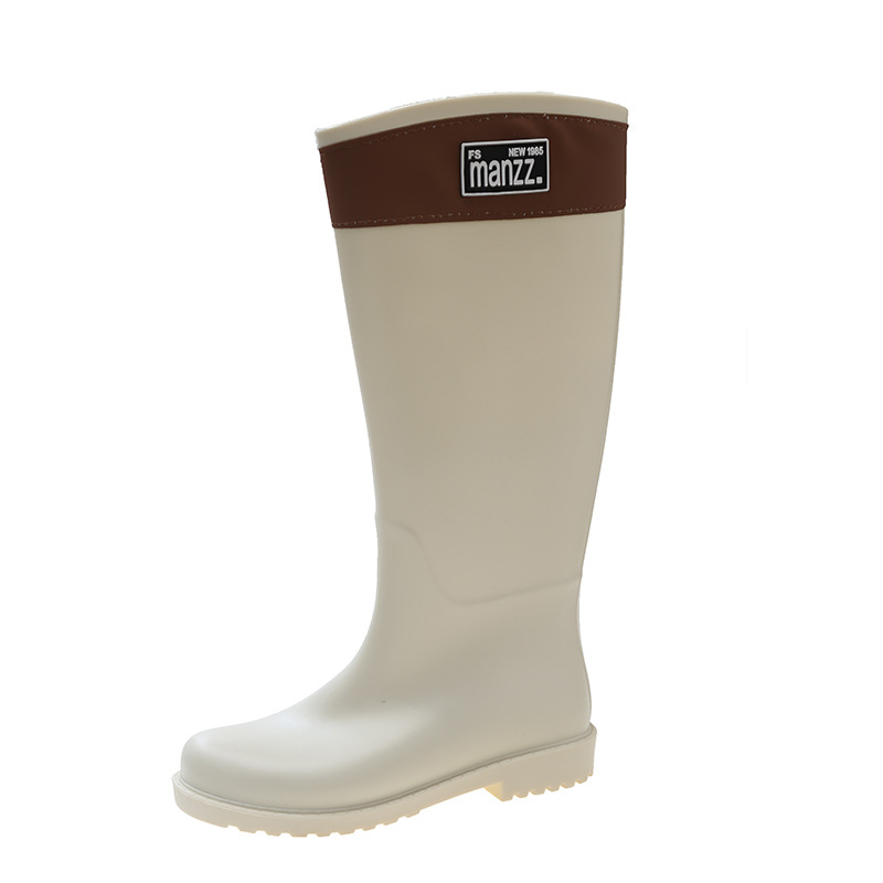 Ženske čizme za kišu, visoki vrat, PVC gornji dio, fleece podstava, vodootporne, niski pet 1–3 cm