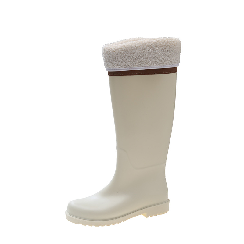 Ženske čizme za kišu, visoki vrat, PVC gornji dio, fleece podstava, vodootporne, niski pet 1–3 cm