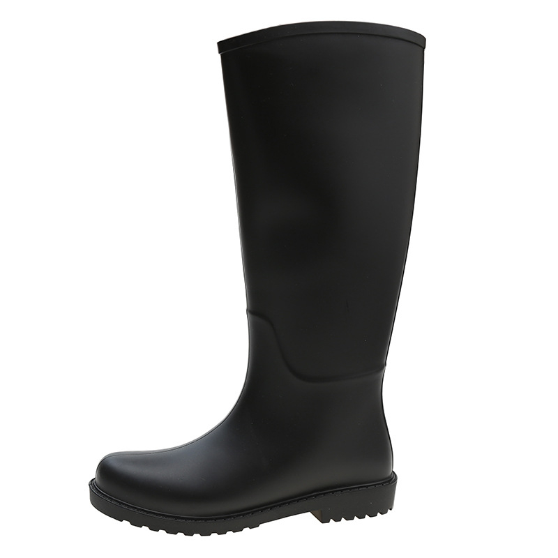 Ženske čizme za kišu, visoki vrat, PVC gornji dio, fleece podstava, vodootporne, niski pet 1–3 cm