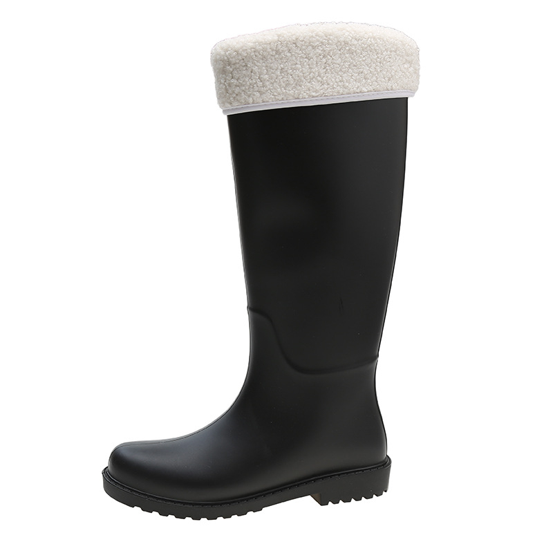 Ženske čizme za kišu, visoki vrat, PVC gornji dio, fleece podstava, vodootporne, niski pet 1–3 cm