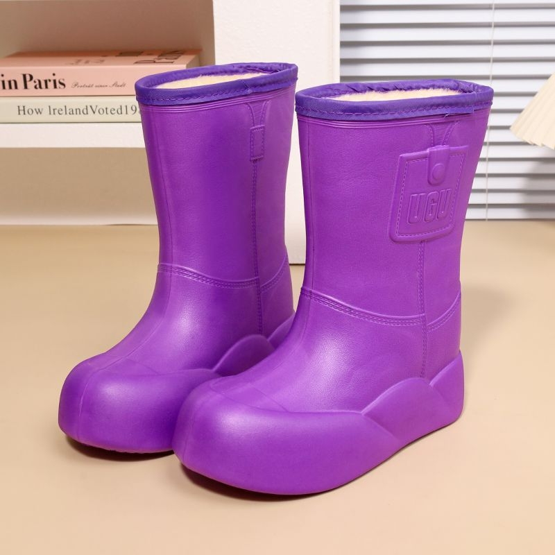 Cizme de ploaie pentru femei, până la mijlocul gambelor, impermeabile, antiderapante, partea superioară EVA, model cu dungi