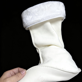 Overshoe pentru femei iarnă, cu căptușeală, tub înalt, partea superioară din bumbac, toc plat