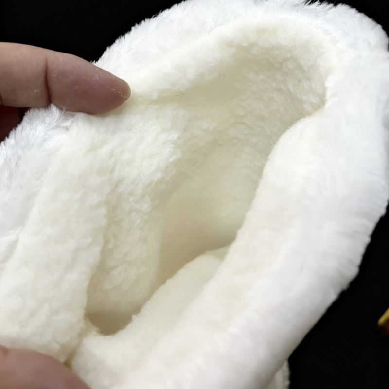 Overshoe pentru femei iarnă, cu căptușeală, tub înalt, partea superioară din bumbac, toc plat