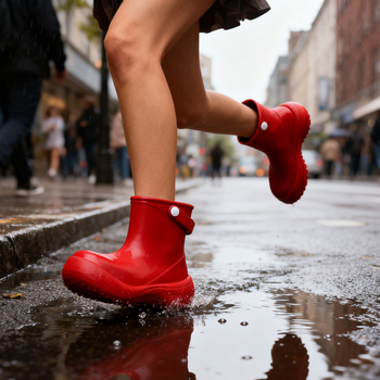 Cizme de ploaie pentru femei, înălțime medie, partea superioară EVA, impermeabile și respirabile, talpă antiderapantă, talpă groasă