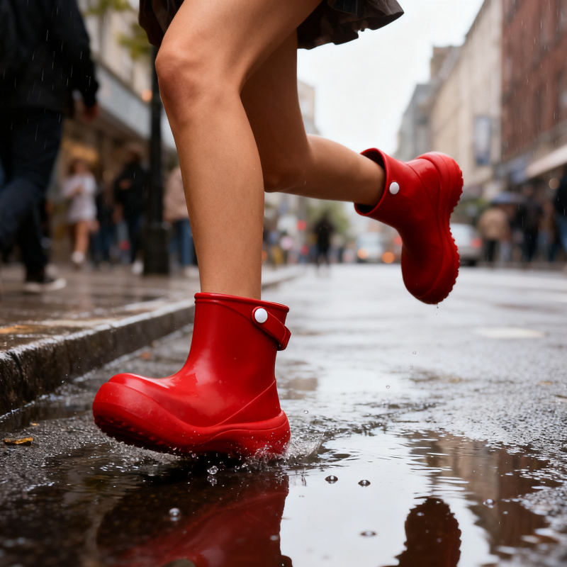 Cizme de ploaie pentru femei, înălțime medie, partea superioară EVA, impermeabile și respirabile, talpă antiderapantă, talpă groasă