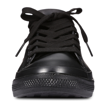 Cizme de ploaie pentru femei din PVC, gleznă joasă, închidere cu curea, toc plat, talpă îngroșată