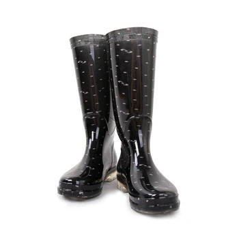 Ghete de ploaie pentru femei, cu tiv înalt, model cu buline, PVC partea superioară, impermeabile, pentru toate anotimpurile