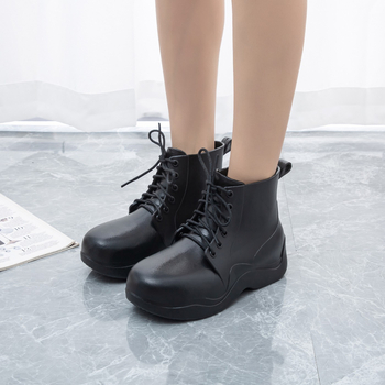 minihelisha Ženske PVC čizme za kišu – PVC gornji dio, niski ovratnik, četiri sezone, srednje visoka petna 3–5 cm, zatvaranje socket